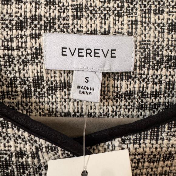 NWT Evereve Margot Tweed Short Sleeve Cardigan Jacket in Cream Black Size Small - Picture 9 of 11